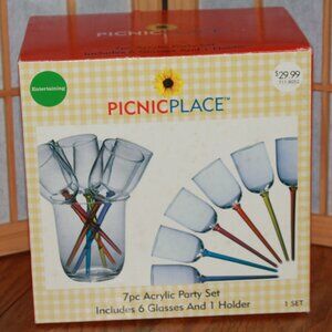 PicnicPlace 7pc Acrylic Outdoor Party Set